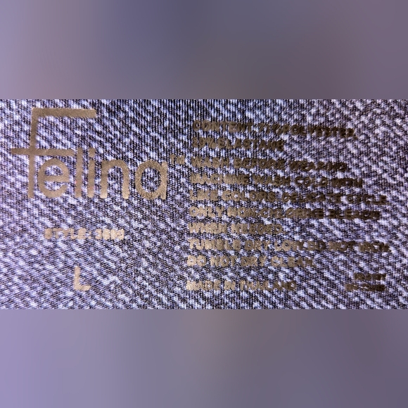 Felina Sueded Athletic Leggings Dark Navy Denim Print Women's Size Large EUC - Picture 2 of 3